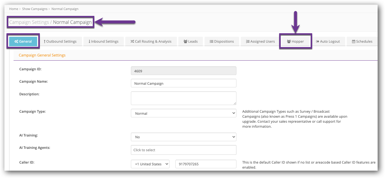 Click the Hopper tab - Campaign Settings.png