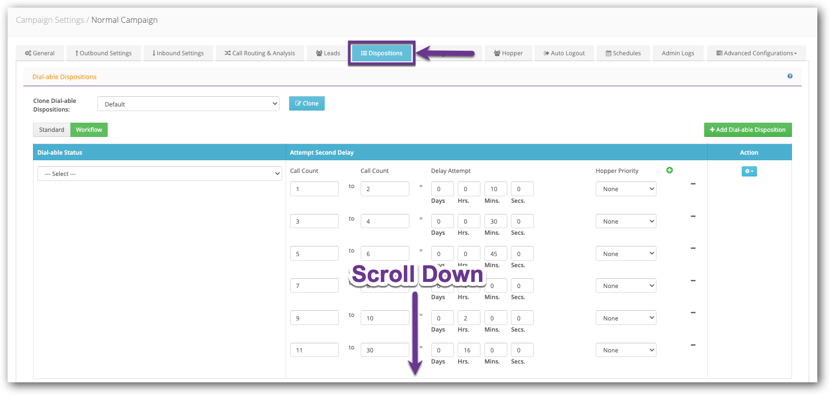 Dispositions tab Scroll Down - Campaign Settings.png