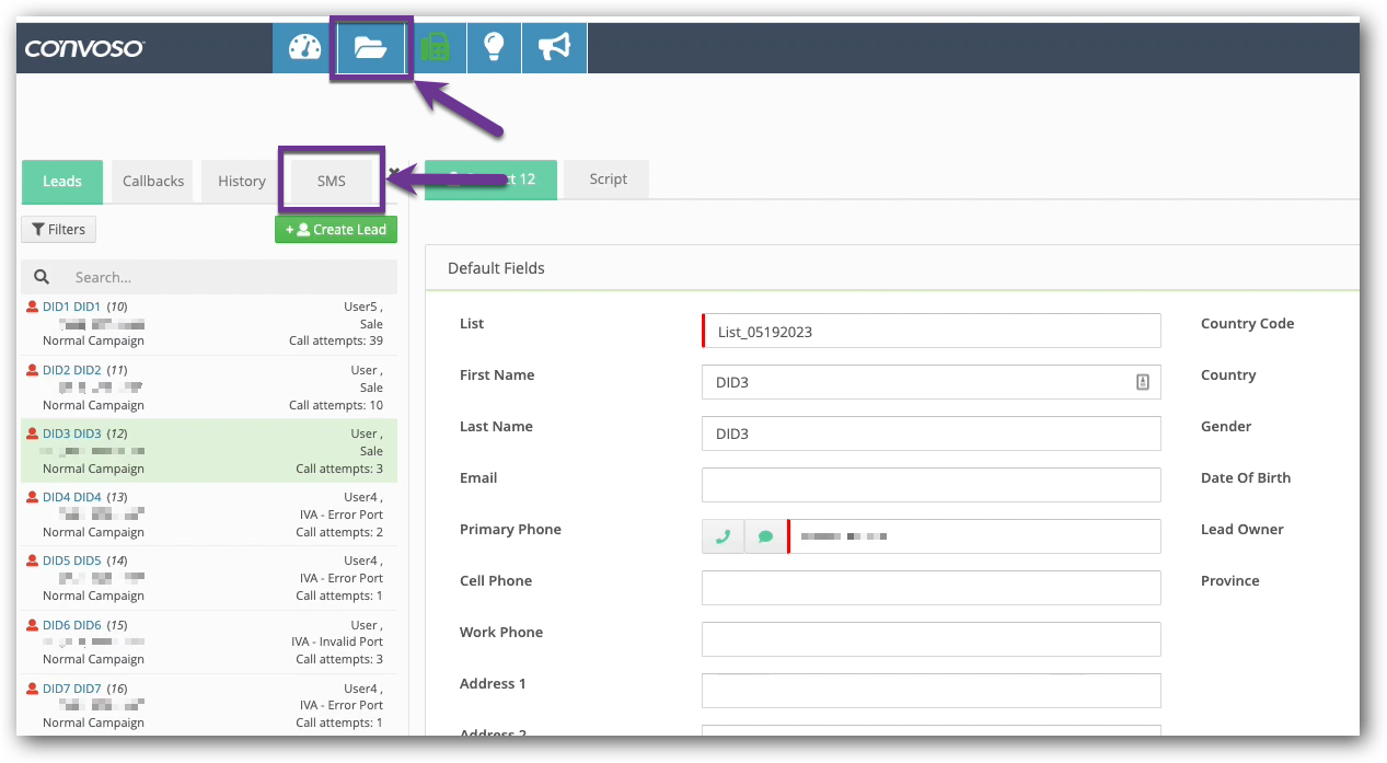 CRM Icon and Panel w: SMS Tab.png