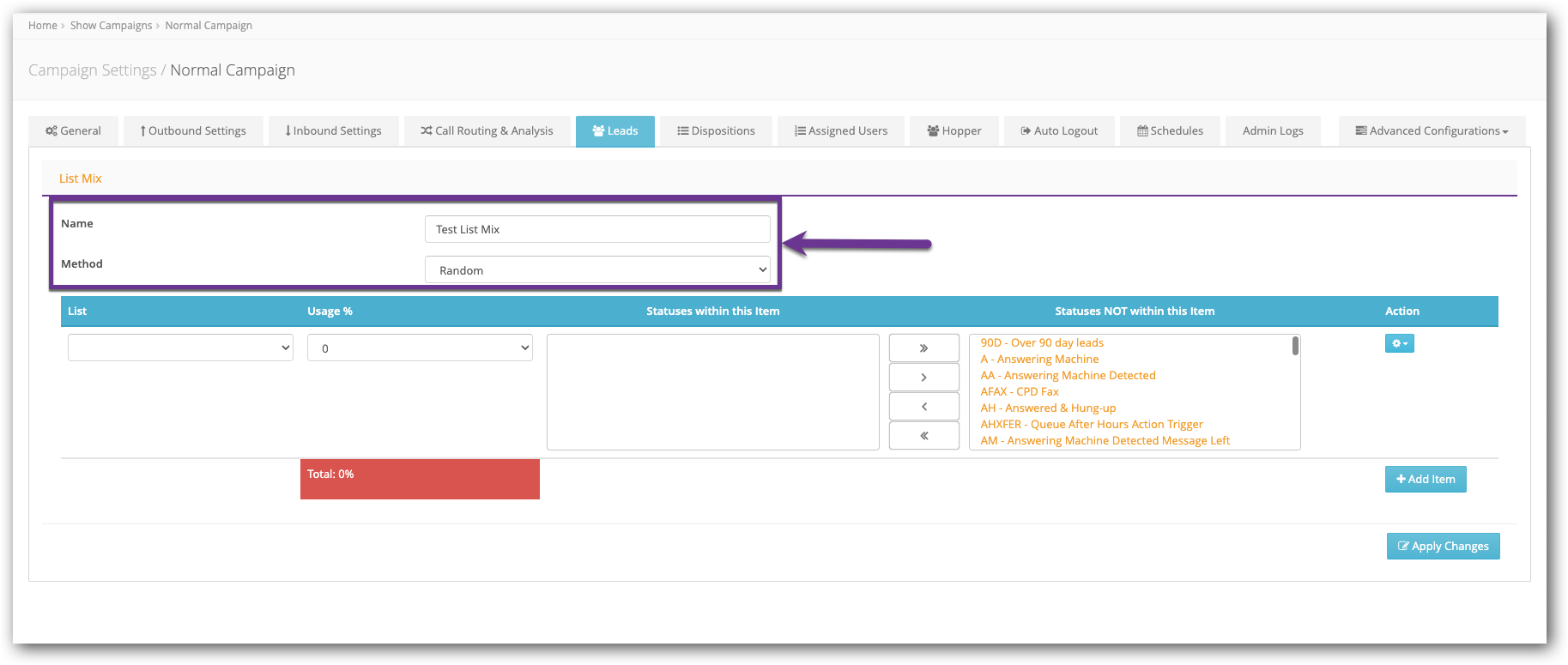 List Mix Name and Method Fields.png