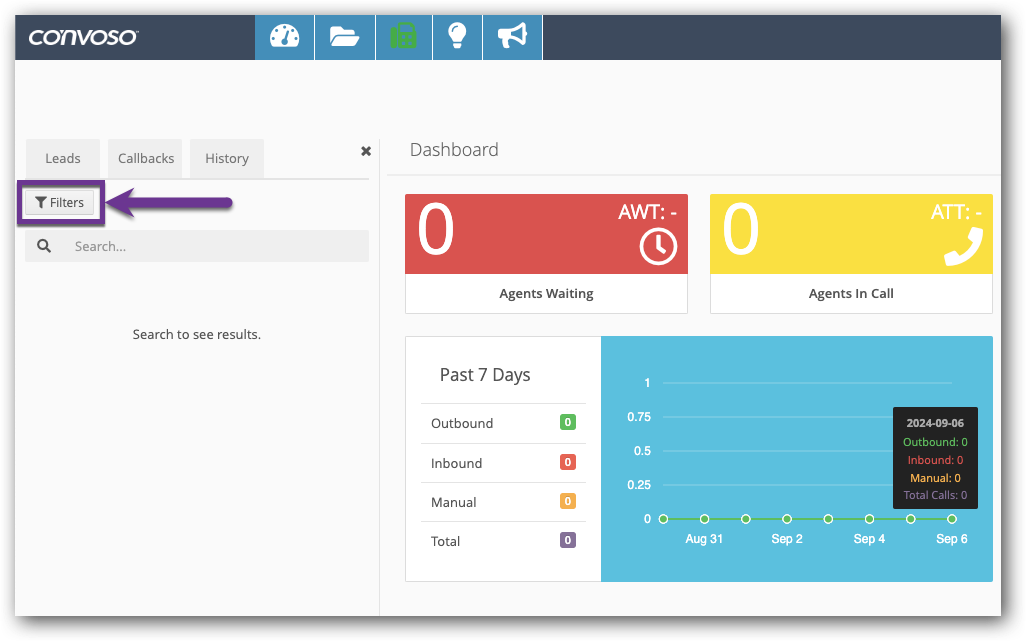 Click Filters button - Agent Interface.png