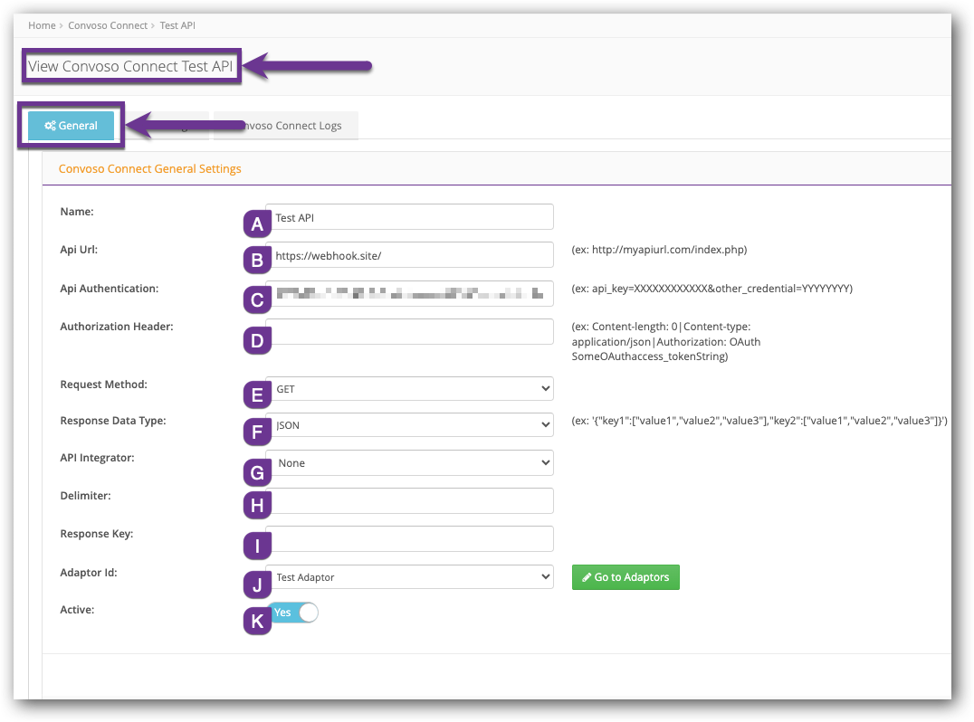 Convoso Connect Settings - GET Request.png