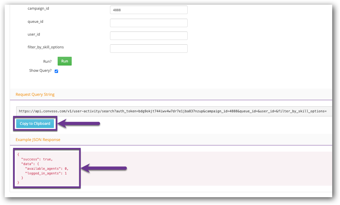 User Activity Test Response and Query.png