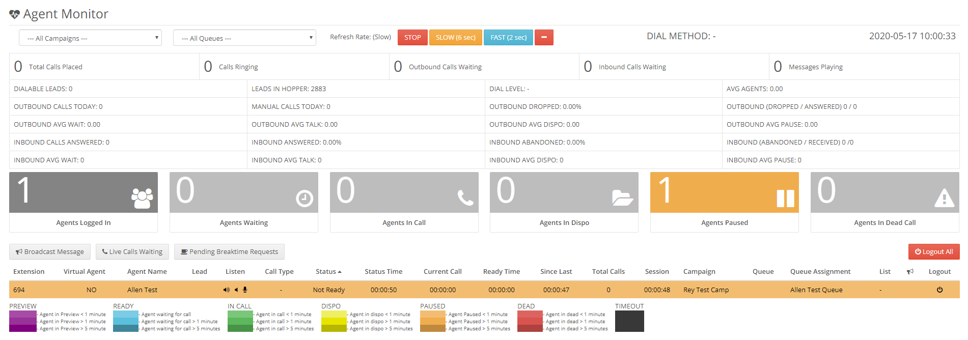 What is the Agent Monitor Screen Convoso SelfHelp Center