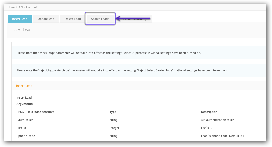 Click Search Leads tab - API.png