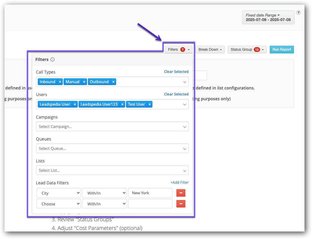 Filters - List Conversion Report.png