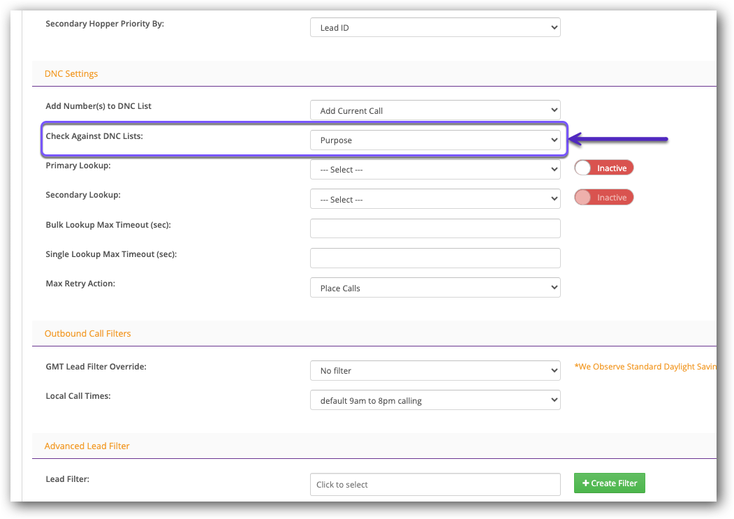 Check Against DNC Lists - Campaign Settings.png