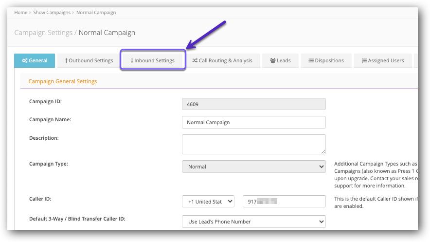 Click Inbound Settings tab - Campaign Settings.png